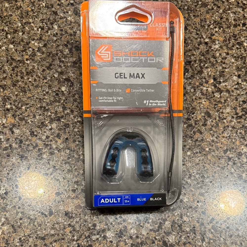 NEW Shock Doctor Gel Max Mouthguard - Black and Blue